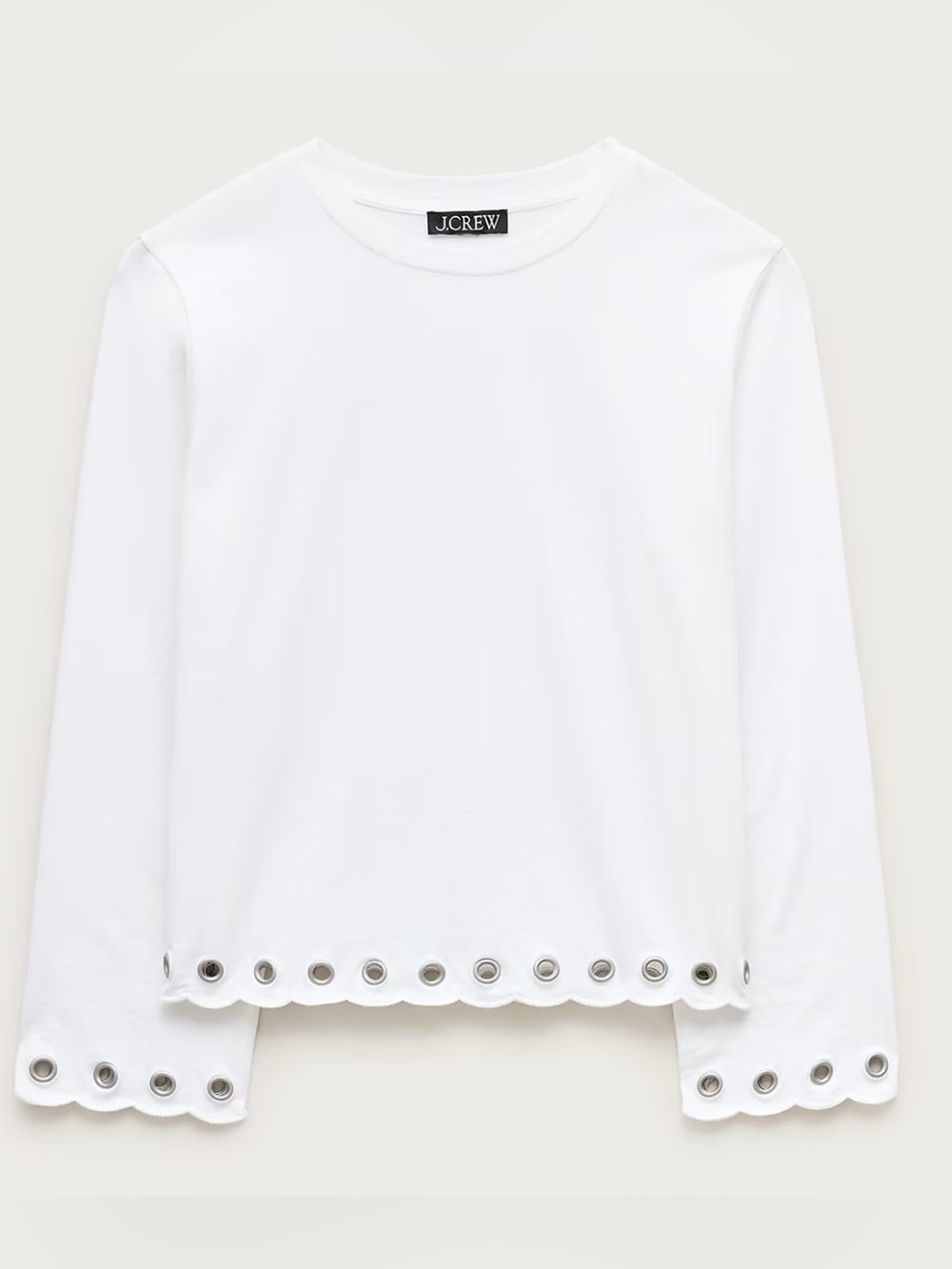 J. Crew Retail Relaxed long-sleeve T-shirt with grommets